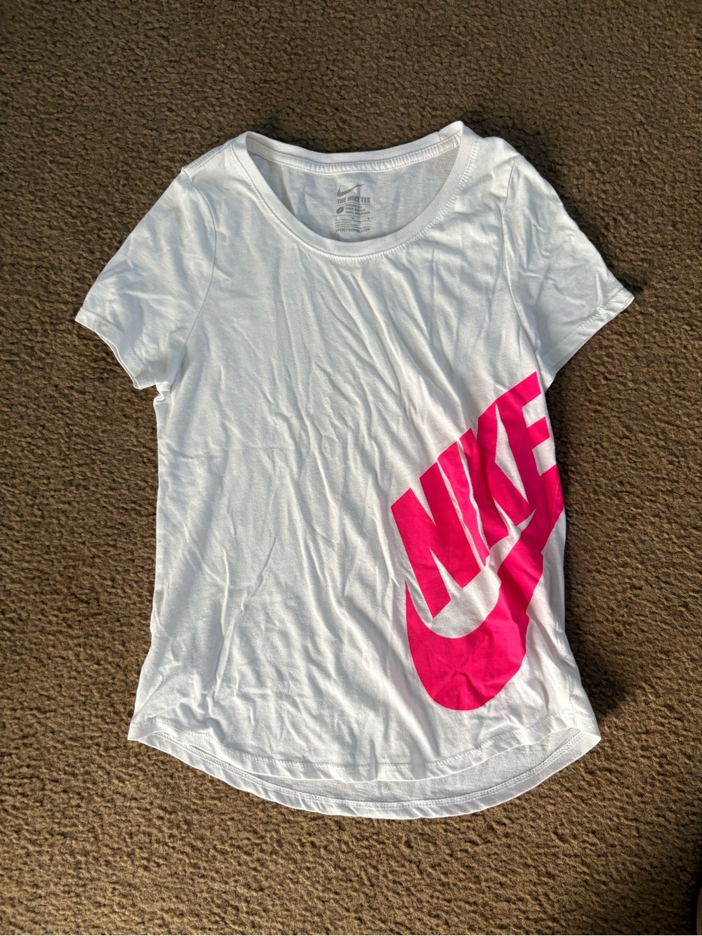 Nike White Crewneck Tee with Subtle Gray Logo